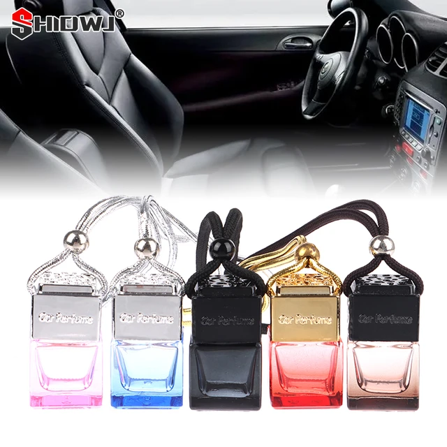 Bouteille de parfum vide en verre transparent pour voiture désodorisant  suspendu diffuseur parfum bouteille d'huile essentielle bouteilles  rechargeables 3 couleurs - AliExpress