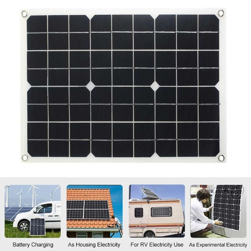Solar Panel Kit Complete 6000W Modified Sine Wave Inverter LCD Display Dual USB DC12V To 110/220V with 30A Solar Controller