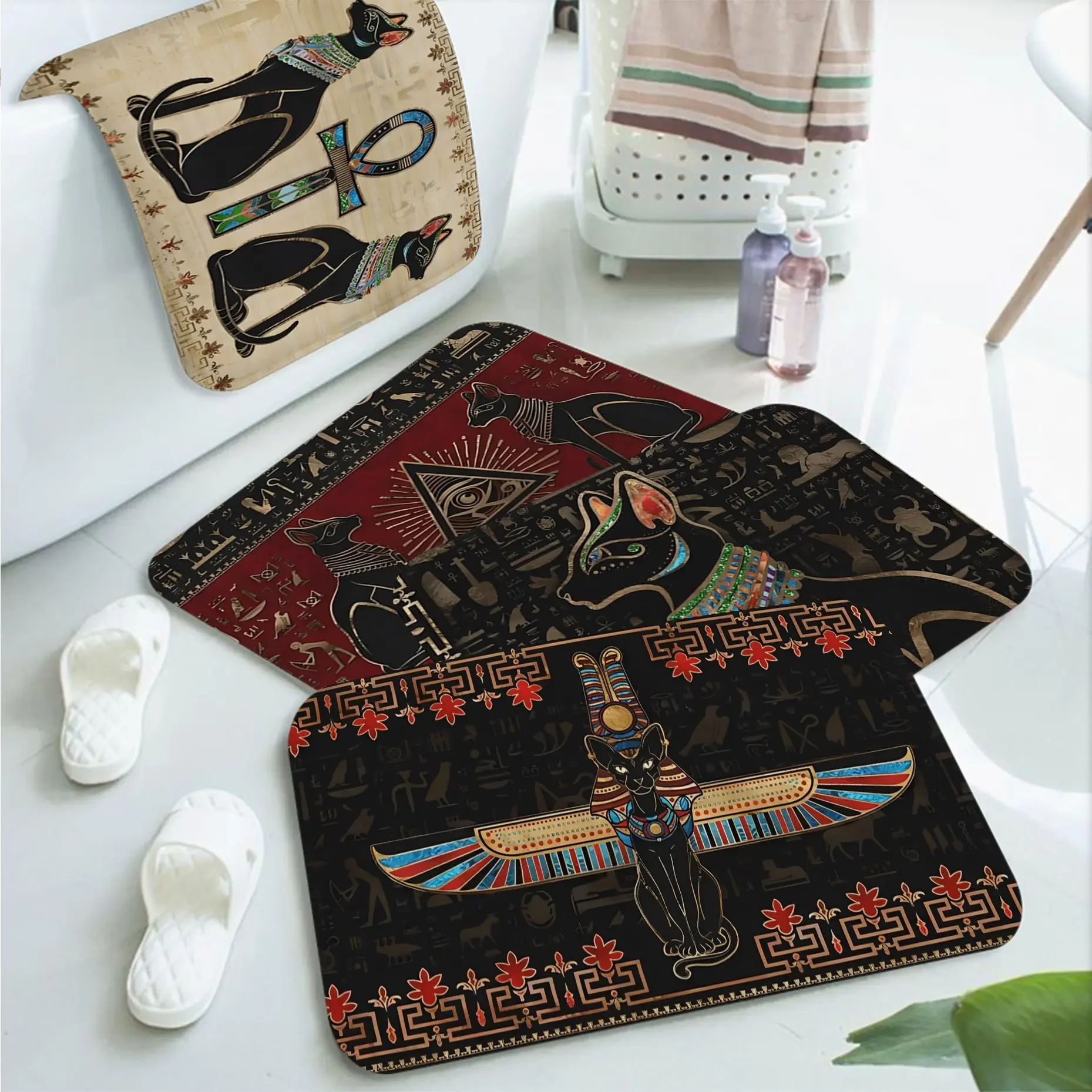 

Античный Египетский напольный коврик из Египта, нескользящий коврик для прачечной, коврик для прачечной, декор для балкона, детской гостиной, Alfombra