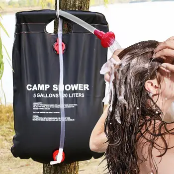 Solar Showers For Camping 20L Water Tank Solar Heated Portable Shower Bag Foldable Water Organizer With Removable Hose Large 1