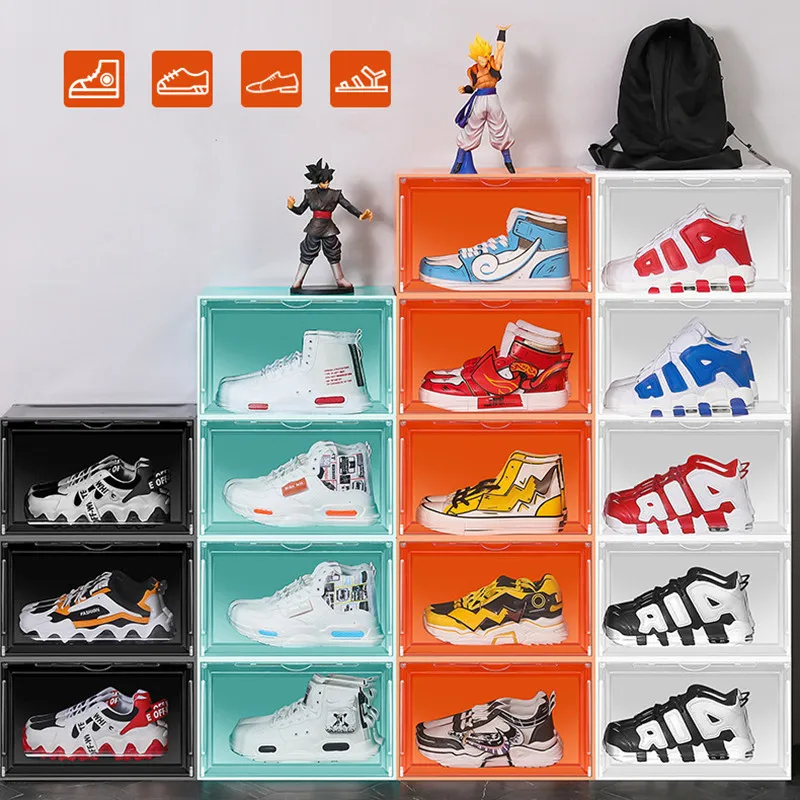 

Shoes Organizers Boxes Snacks Toys Foldable Plastic Organizing Supplies Clothes Stackable Home Organization and Storage Cabinets