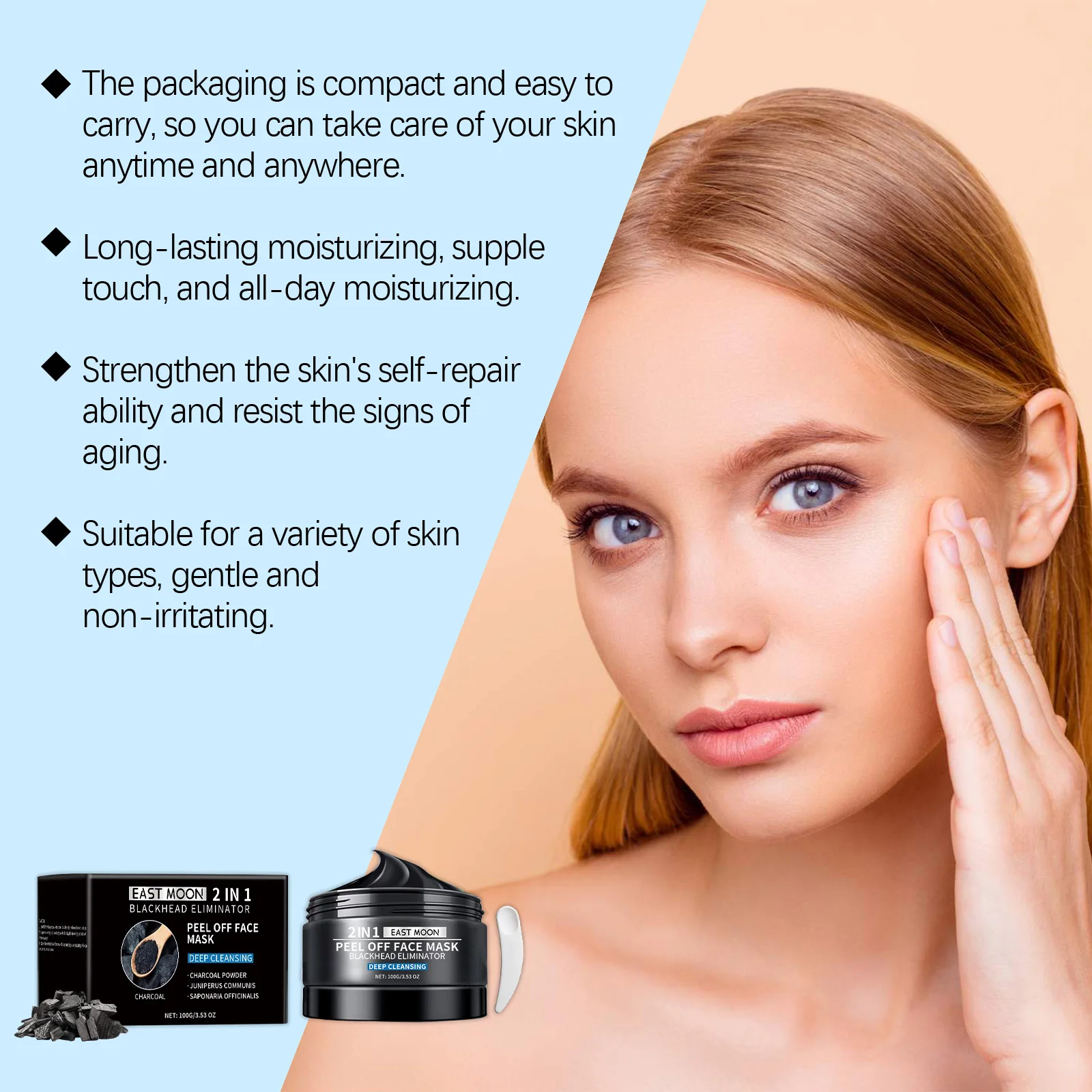 Purifying Bamboo Charcoal Exfoliating Peel-Off Mask for Deep Pore Cleansing and Oil Control
