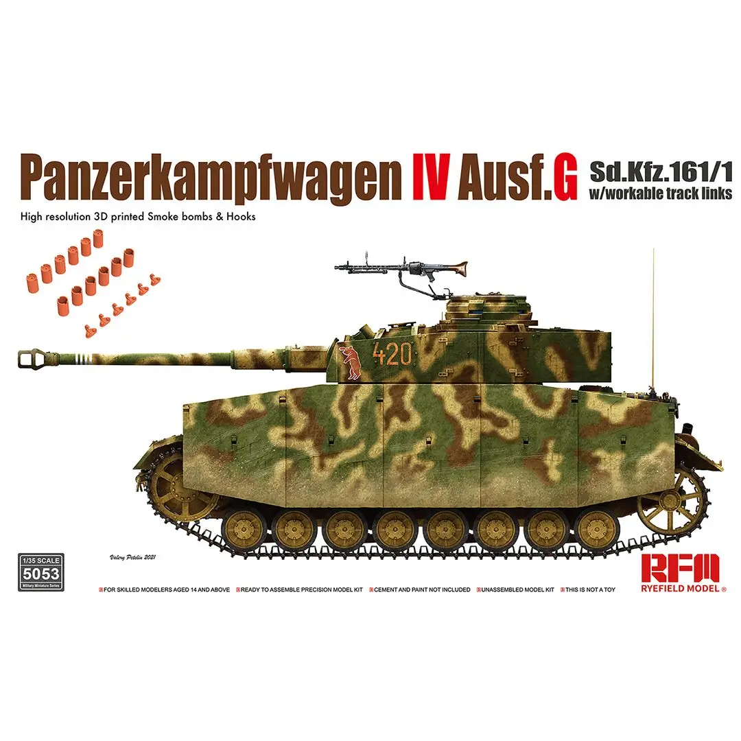 

RYEFIELD MODEL RFM RM-5053 Pz.Kpfw.IV Ausf.G w/Workable track links - Scale Model Kit