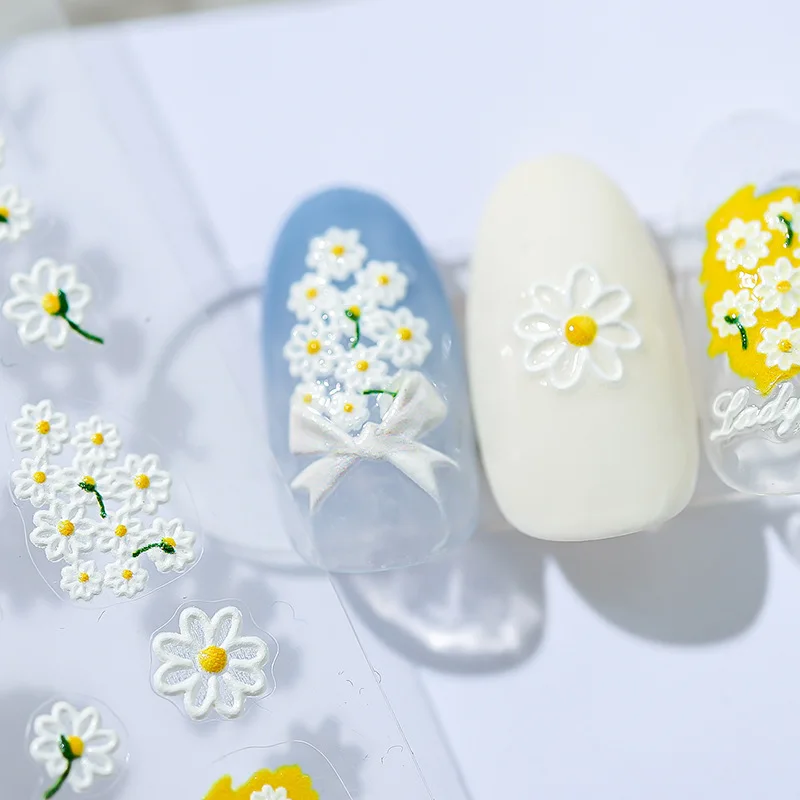 

Наклейки для ногтей с рельефным цветочным рисунком, весна-лето