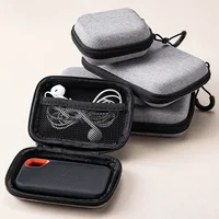 Mini Grey Digital Product Storage Bag Portable Headphone USB Data Cable Charger U Stick Storage Case Shockproof Protective Case 2