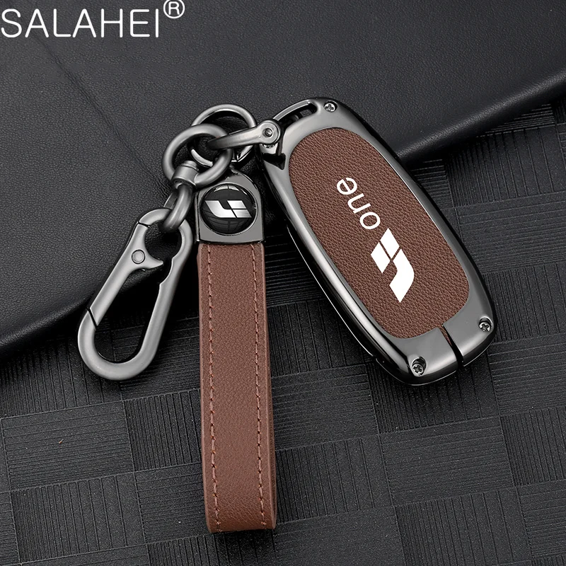 Car Smart Key Cover Fob Case Portachiavi Holder Shell Bag Per Leader Ideal One Li Auto L9 Leather Protect Portachiavi Box Accessori