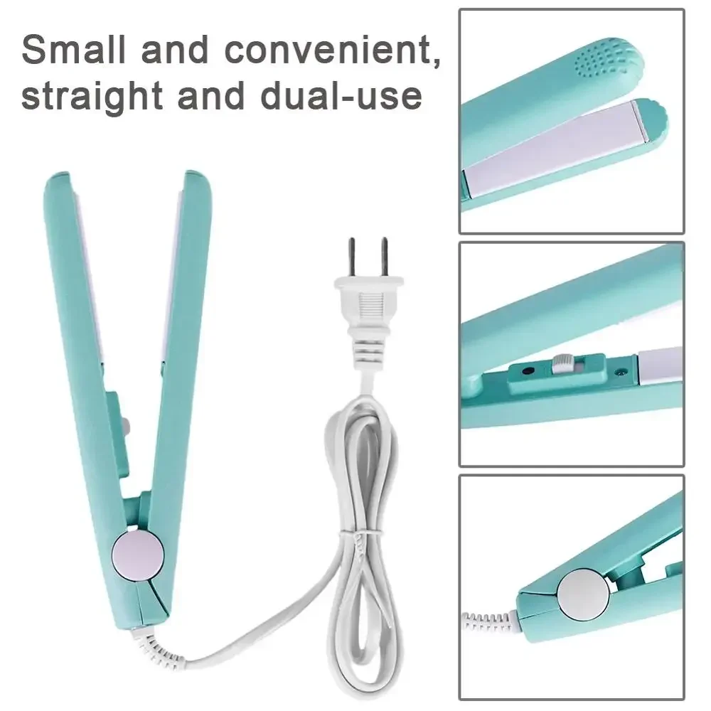 Mini Hair Straightener Clipboard Small Power Plug Curling Hair Straight Hair Girls Air Bangs Portable Hair Straightener 5