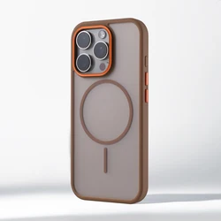 Premium Matte Translucent Magnetic Phone Case with Magsafe - Compatible Wireless Charging and Shockproof Protection - iPhone 15 Plus (RS CX Desert)