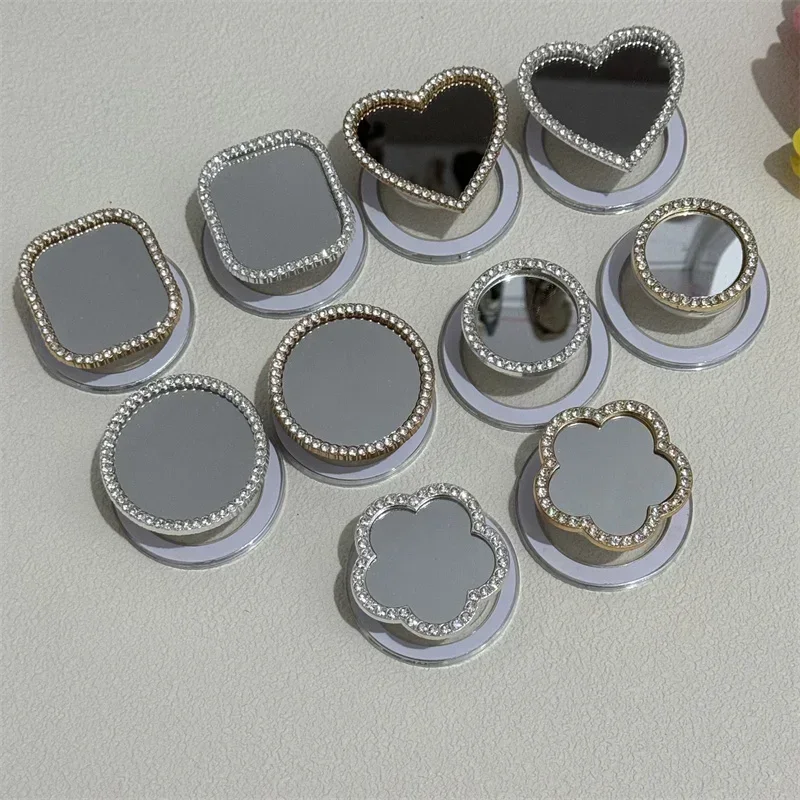 Support d'anneau circulaire de luxe brillant diamant argent or miroir carré coeur fleur pour Support magnétique Magsafe Support de poignée de téléphone