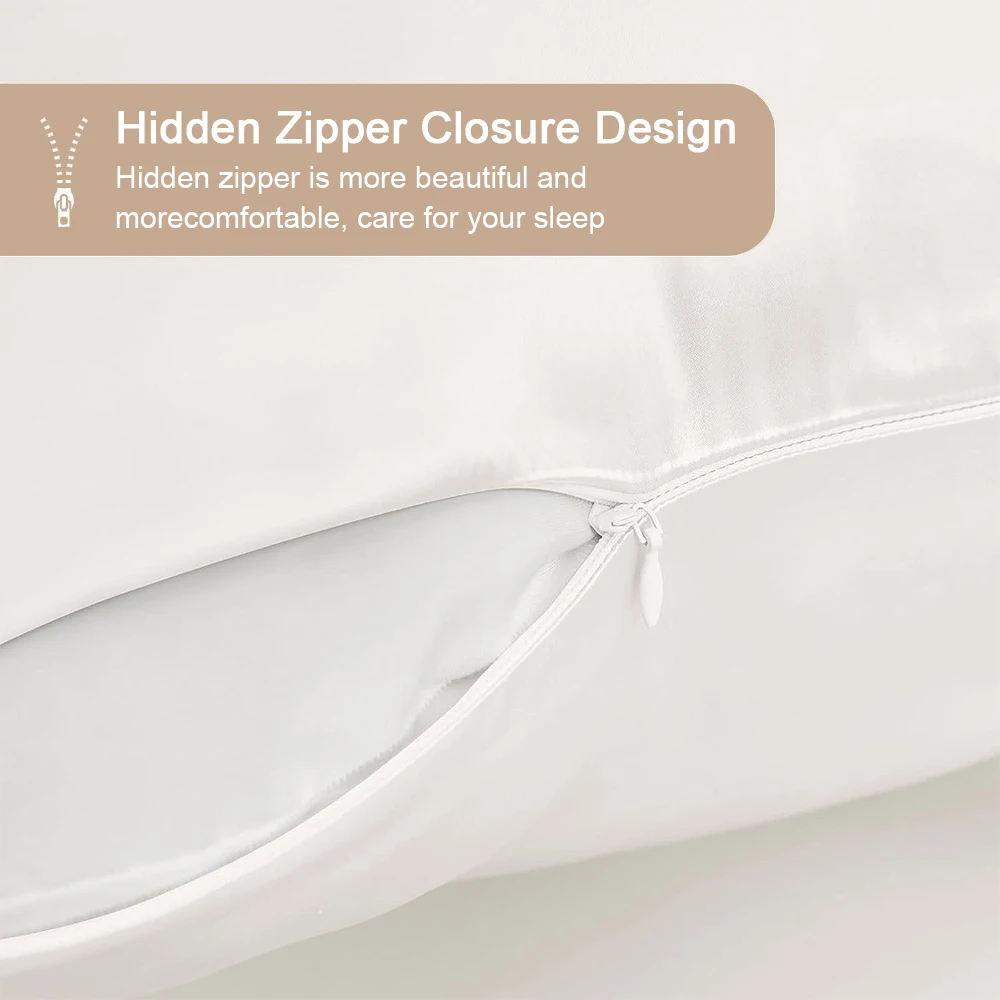 Luxurious 100% Pure Silk Pillowcase with Hidden Zipper - Soft & Breathable, Promotes Healthy Hair & Skin