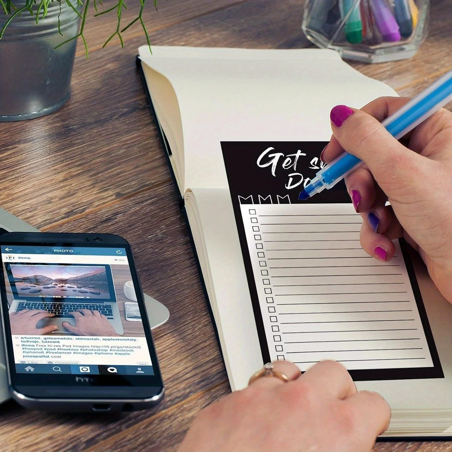 2 pcs/{1 Piece Magnetic Shopping List Notepad & 1 Piece Magnetic Pen Case} Fun Note Book, Magnet Refrigerator Notepad & Pen Case 4