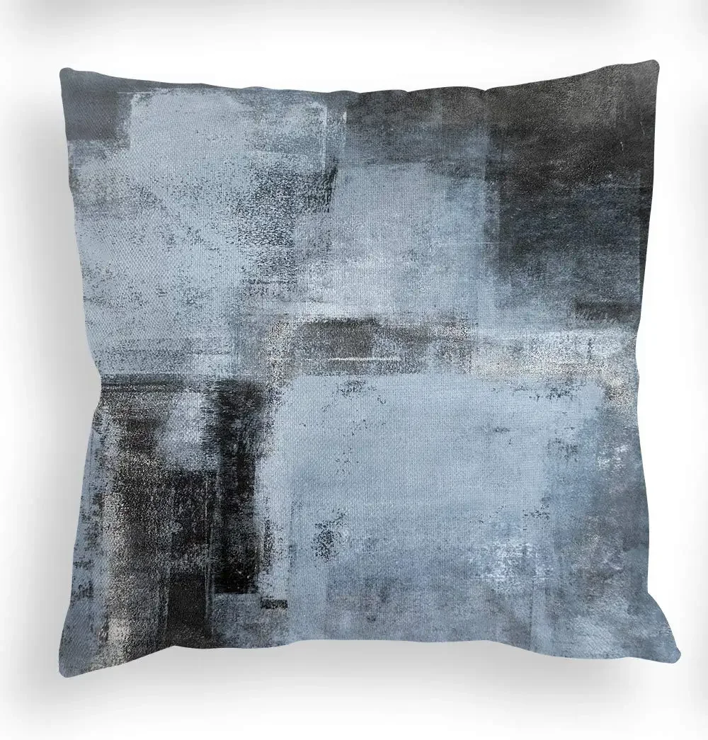 Blue, gray and white three-color linen pillowcase sofa cushion cover home decoration can be customized for you 40x40 50x50 3