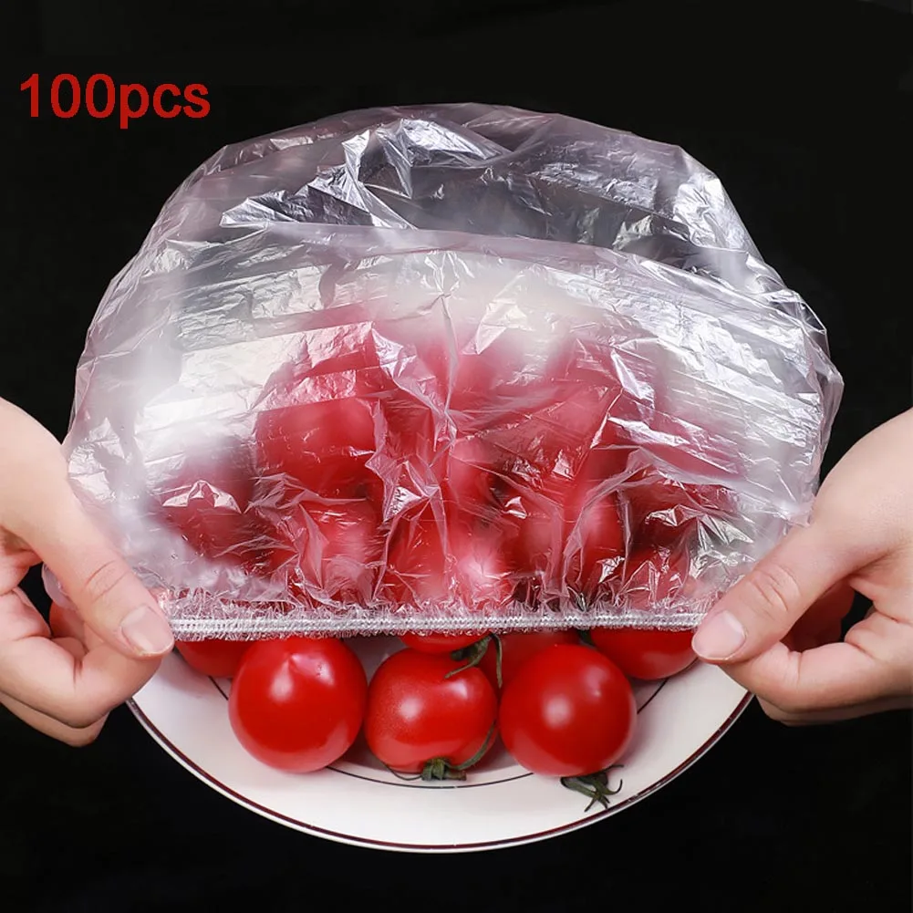 

50/100pcs Reusable Food Storage Covers Bags for Elastic Plate Silicone Lid Covers Vacuum Bags for Kitchen Food Fresh Seal