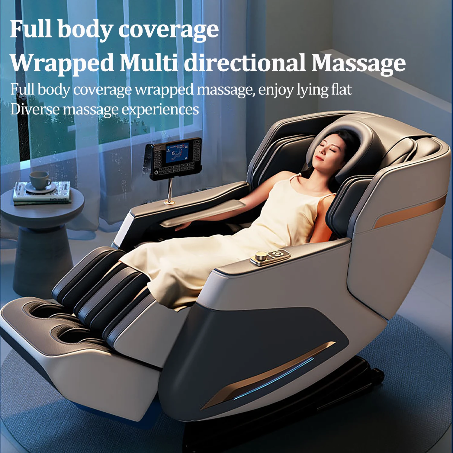 Massage Chair Full Body 8d Zero Gravity Luxury  Leathe  Electric 3D Spa Shiatsu Kneading Full Body Airbag Body Scan Sole  Chair 2