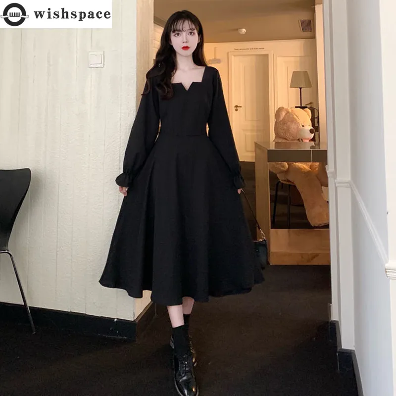 

In the Spring and Autumn of 2022 the New Korean Fashion Casual Black Dress + Loose and Thin Elegant Women's Dress