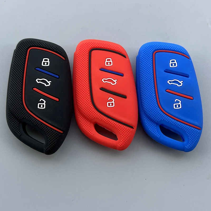 Car Key Shell 3 Button Silicone Car Key Cover Case For MG ZS EV MG6 EZS HS EHS For Roewe RX5 i6 i5 RX3 RX8 ERX5
