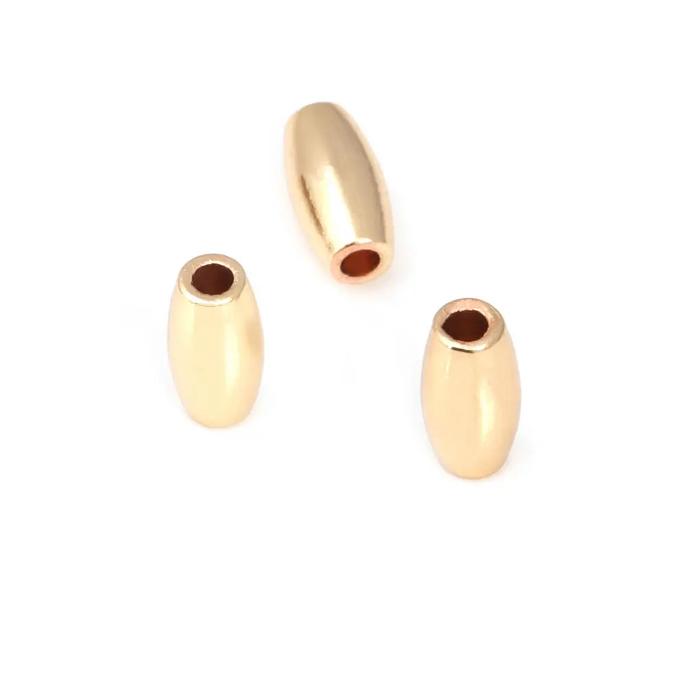 Cuentas de Brass Doradas de 18K Diseño Ovalado Cilíndrico Suministros para Hacer Joyería DIY - details 40