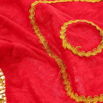 2Pcs Delicate Beautiful Octagonal Towel Rotating Handkerchief With Inner Ring Stage Performance Red Handkerchief 1