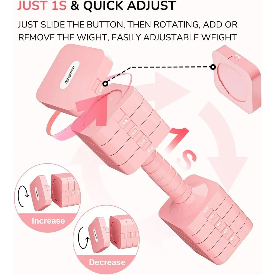 Adjustable Dumbbell Set for Women Men 10LB Each [20 LBS Pair] Hand Weights Dumbbells Sets Woman Exercise Fitness dumbbell Adjust