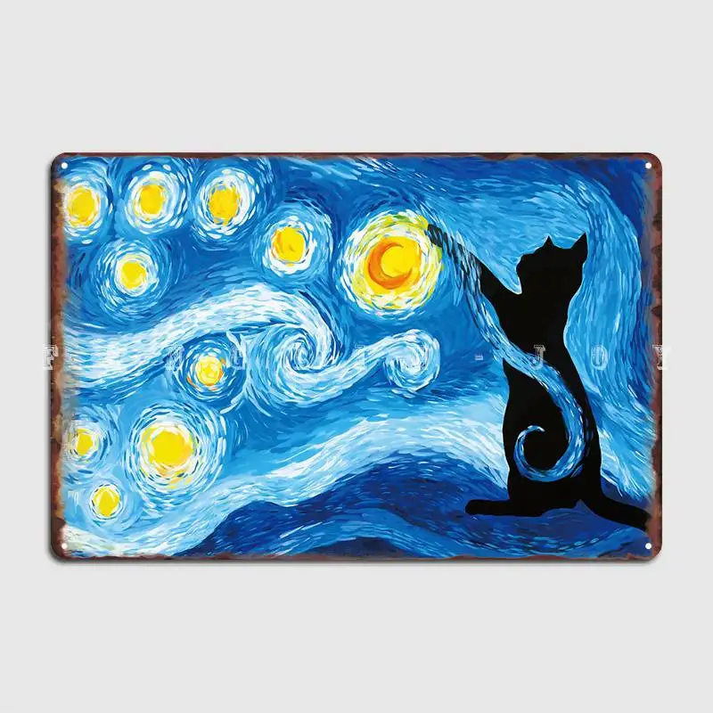 

Black Cat Metal Sign Plaques Wall Vintage Pub Tin Sign Poster