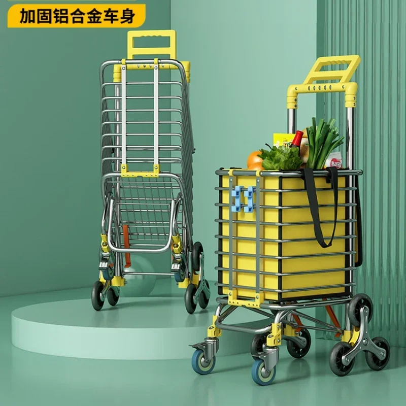 

Portable Shopping Cart Climbing Foldable Luggage Trolley Trolley Lever Car Home Express Small Trailer