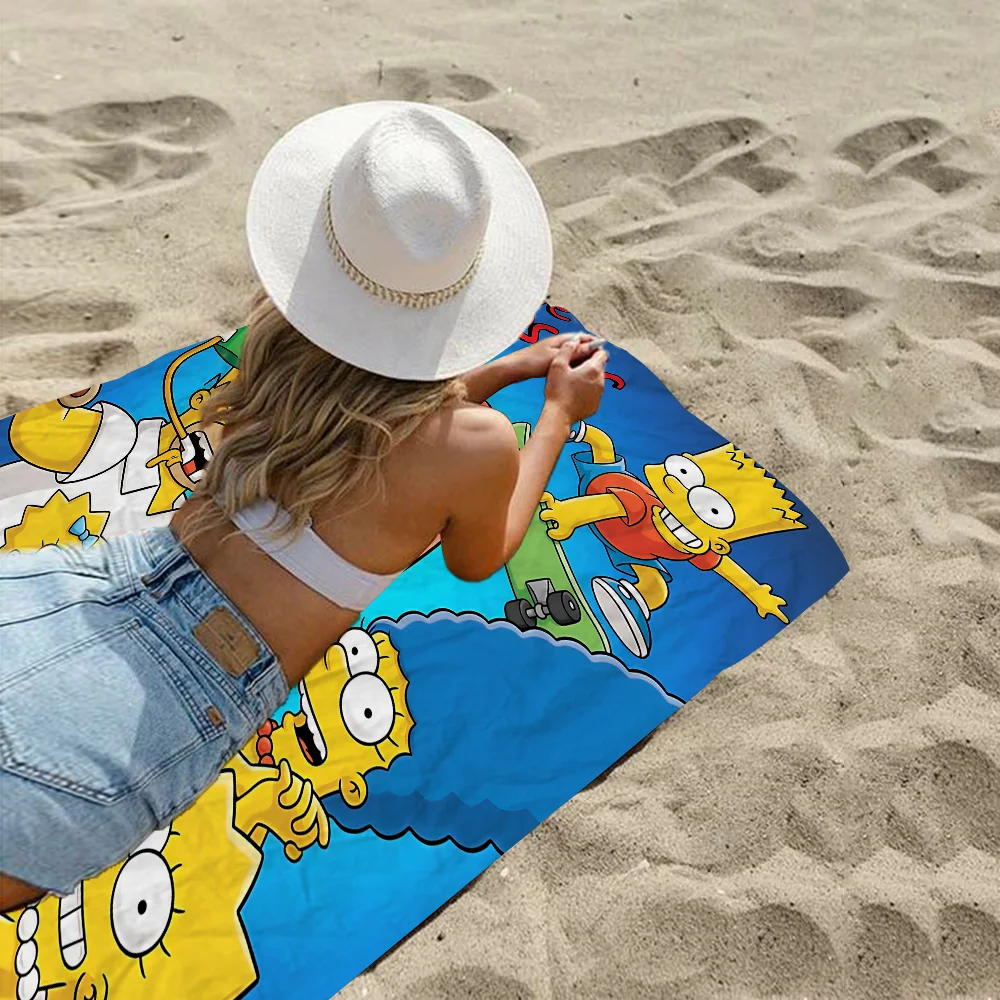 THE S-SIMPSONS Anime Cartoon Beach Towel Cute Kawaii Room Decor Bath Girls Children Hand Towels For Bathroom Shower 5