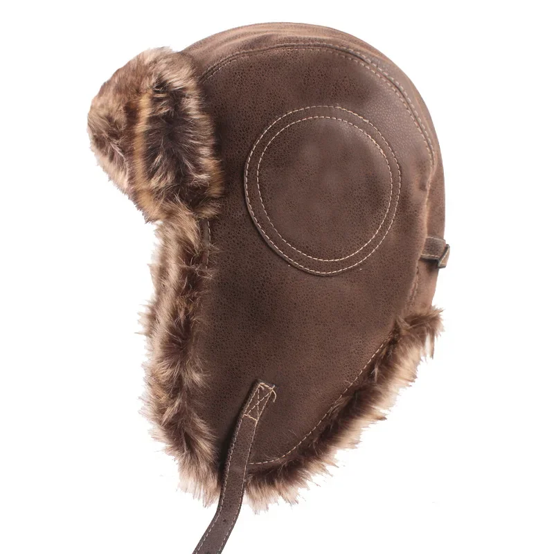 Kälteschutz Winterausrüstung Russische Ushanka Kossack Trapper Jäger Kopfbedeckung Pilot Aviator Sturmhaube Mütze – Detail 3