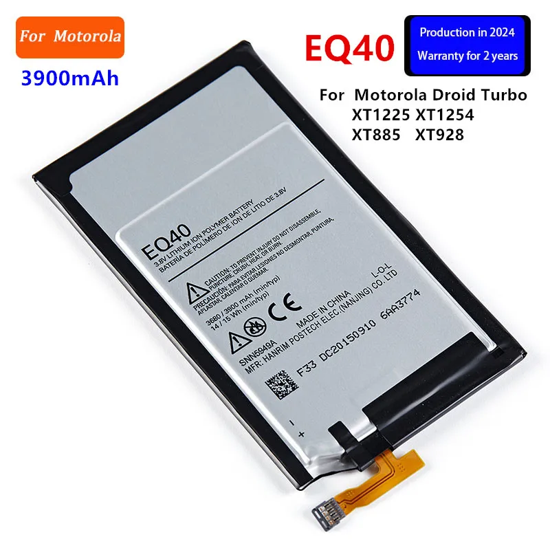 100% Оригинальный аккумулятор EQ40 3900 мАч для Motorola Moto Droid Turbo XT1225 XT1254 XT885 XT928 мобильный телефон
