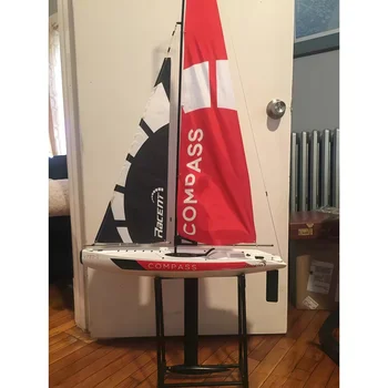 2.4G 650mm Competition Scale Large RC Sail Boat Compass Wind Power Electric Remote Control Boat RC Boat For Hobby Boys Adults 1