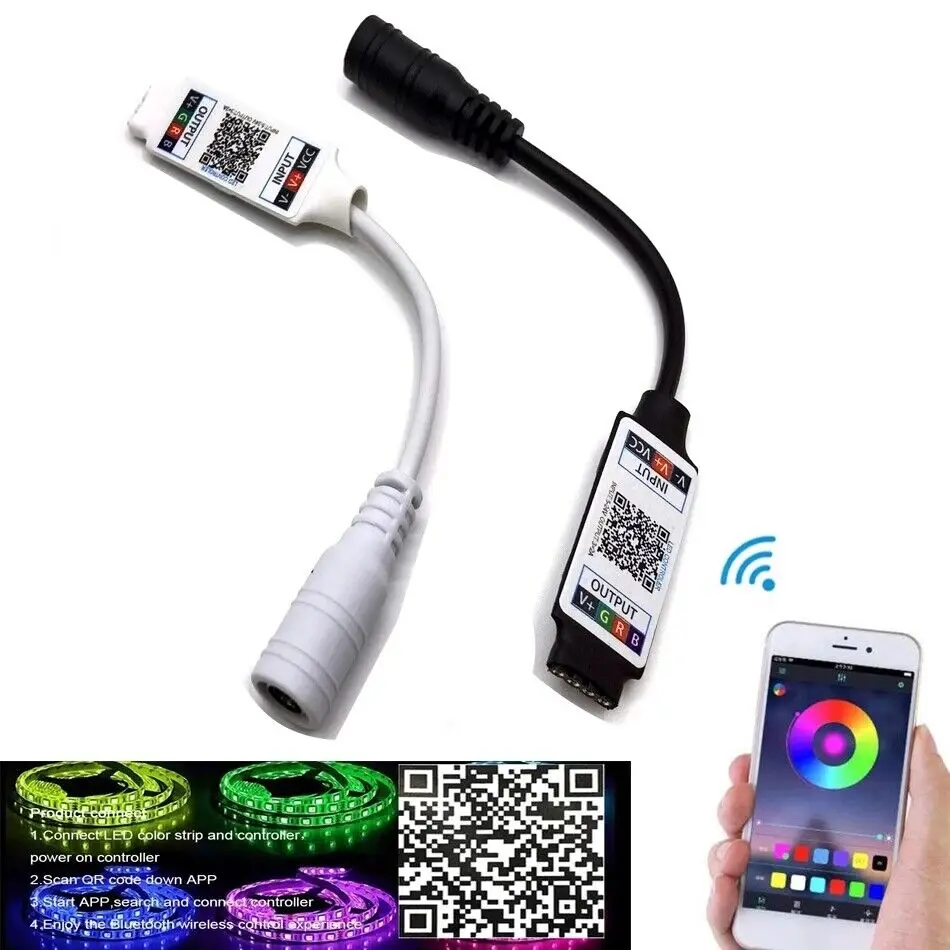 DC5-24V USB/DC Mini Bluetooth-compatible Smart Phone APP Controller Wireless Control For 5050 3528 RGB LED Strip Light rgb led controller led strip controller rgb controller wireless controller led controller