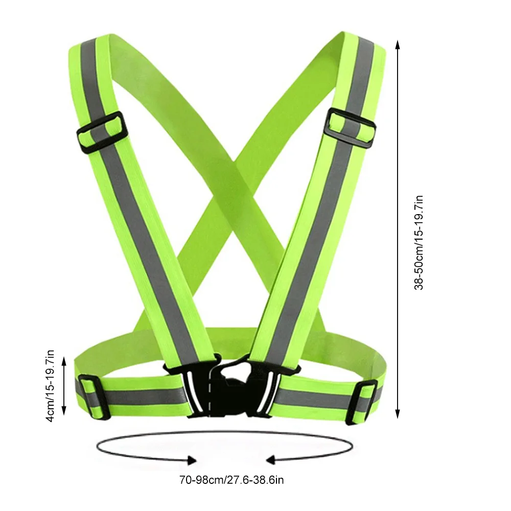 Reflective Vest Night Cycling High Visibility Reflective Strap Outdoor Safety Jacket Work Security Running Vest