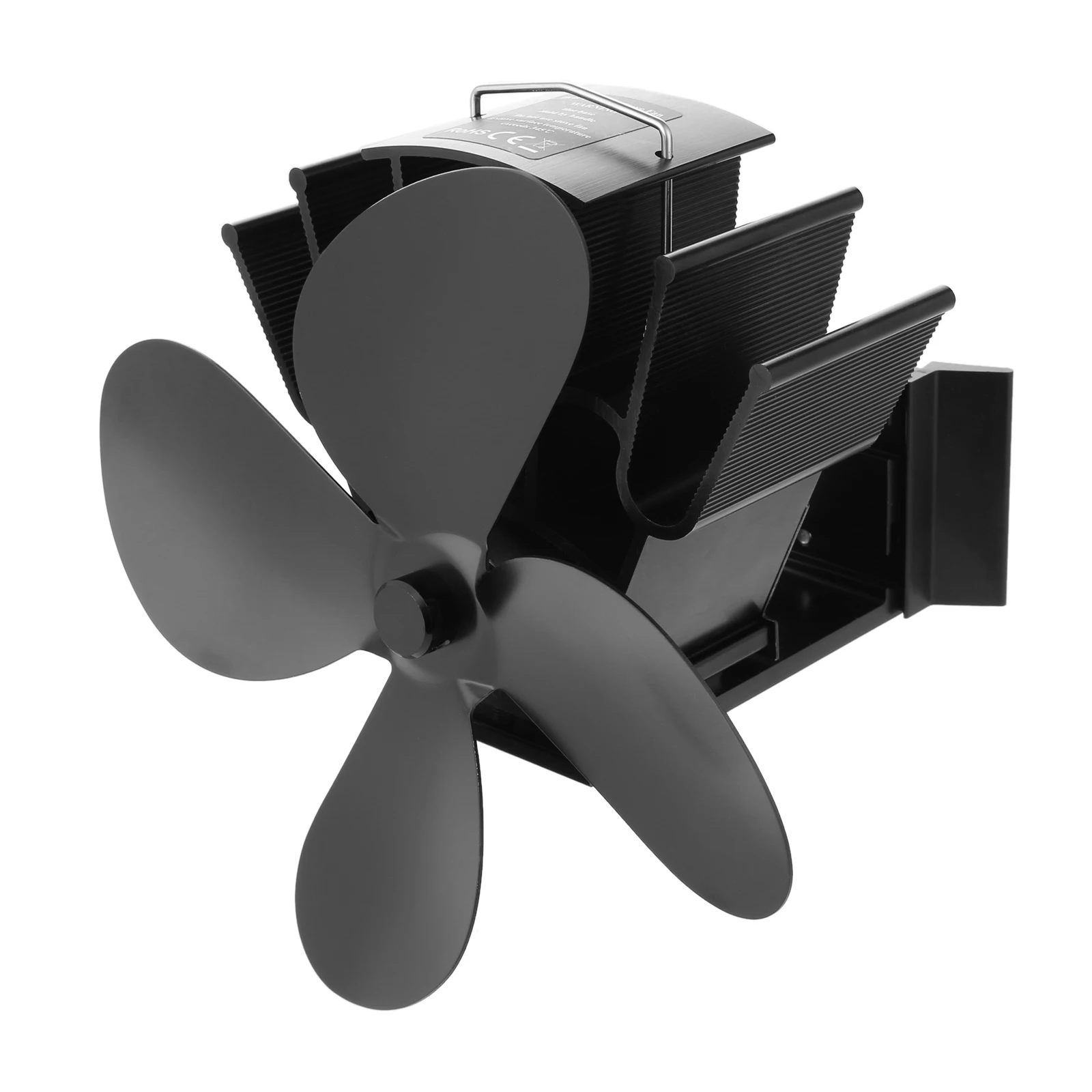 1pc 4 Blades Pipe Stove Fan Heat Powered Wood Stove Fan Hanging Pipe