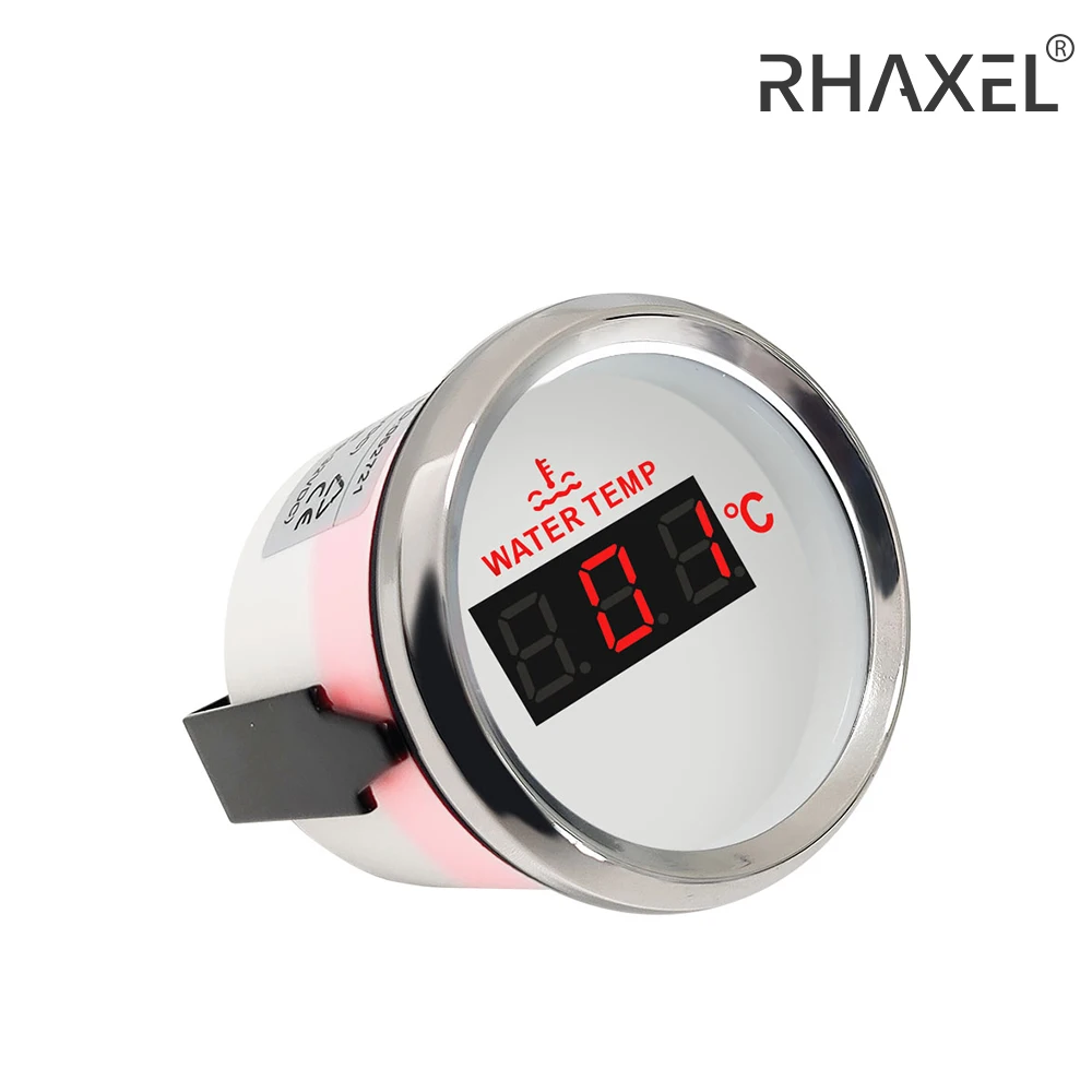 Rhaxel Digital Signal 40-100 ℃ Wasser temperatur anzeige für Auto Auto Motorrad Boot mit roter Hintergrund beleuchtung 52mm 9-32V