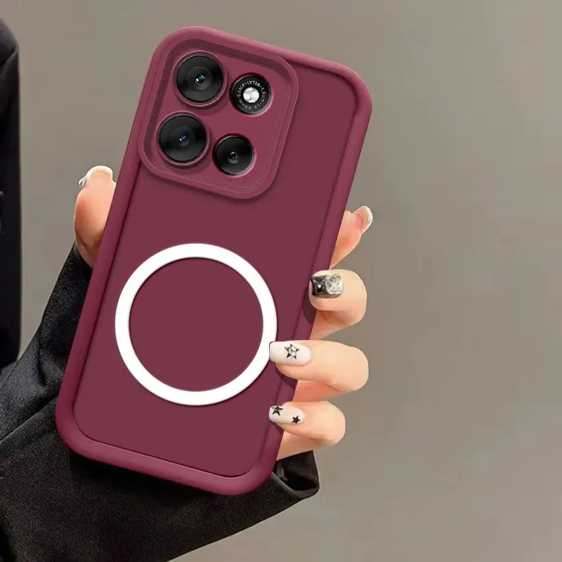 Soft Silicone Shockproof Phone Case with Magnetic Ring and Protective Bumper