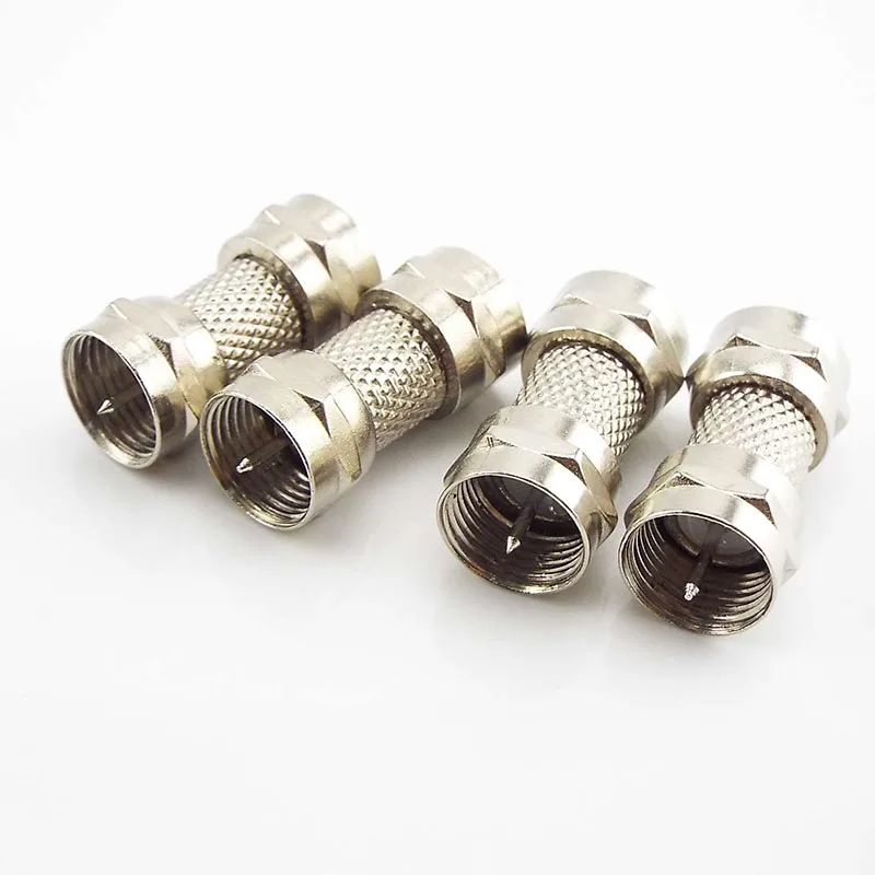 Nickel-plated F Type Male Plug Connector Socket to RF Coax TV Aerial Female RF Adapters Silver Zinc Alloy Plug