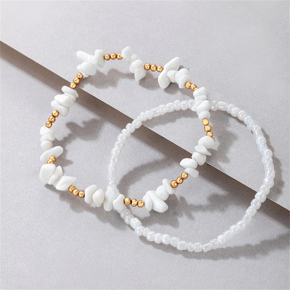 Women Ankle Chains beach stone gold bead artificial pearl vintage sexy adjustable jewelry