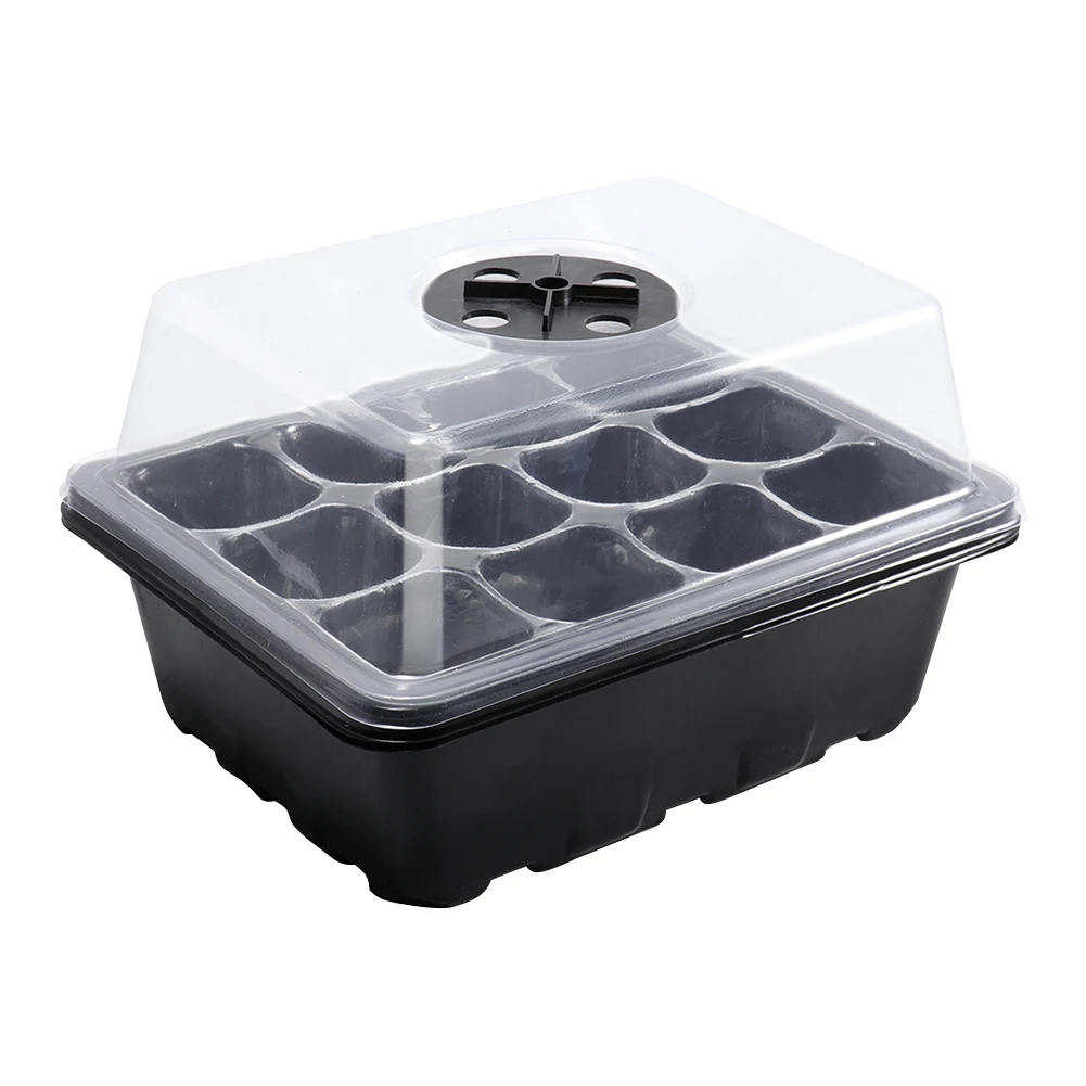 12 Holes Seed Starting Tray with Humidity Dome Plant Germination Starter Tray Mini Greenhouse Germination Tray for Plant Growing