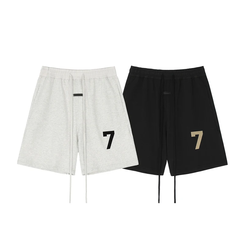 

2022ss New Arrivals Limited Edition 7 Sweatshorts High Quality 1:1 Seven Flocking Logo Shorts High-density Cotton Fabric Shorts