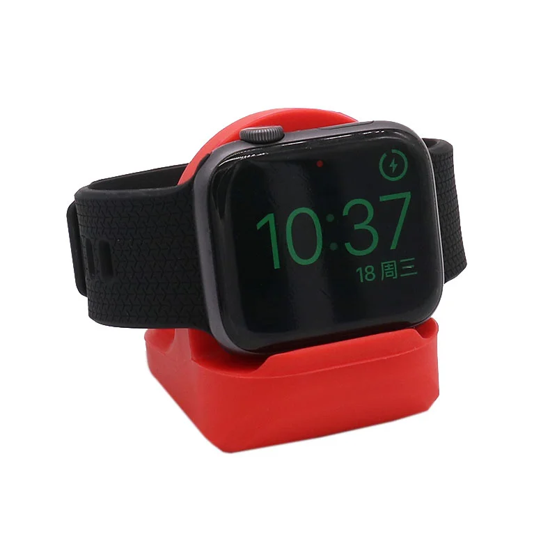 Silicone Charger Stand For Apple Watch Series 8 7 6 5 SE 4 3 For Iwatch Desktop Nightstand Non Slip Support Charging Accessories