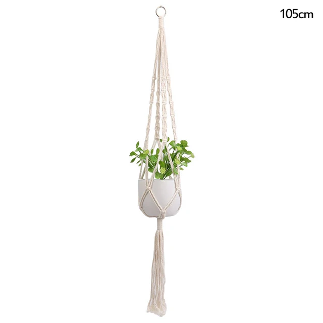 Macrame Handmade Plant Hanger Baskets Flower Pots Holder Balcony Hanging Decoration Knotted Lifting Rope Home Garden Supplies M