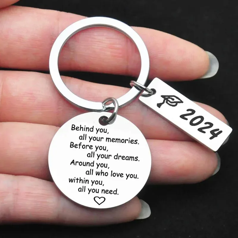 고등학교 대학 졸업 시즌용 금속 열쇠 고리, 2024 열쇠 고리, 기념품 