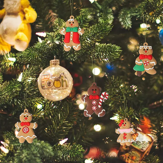 12pcs Gingerbread Man Tree Ornaments 2