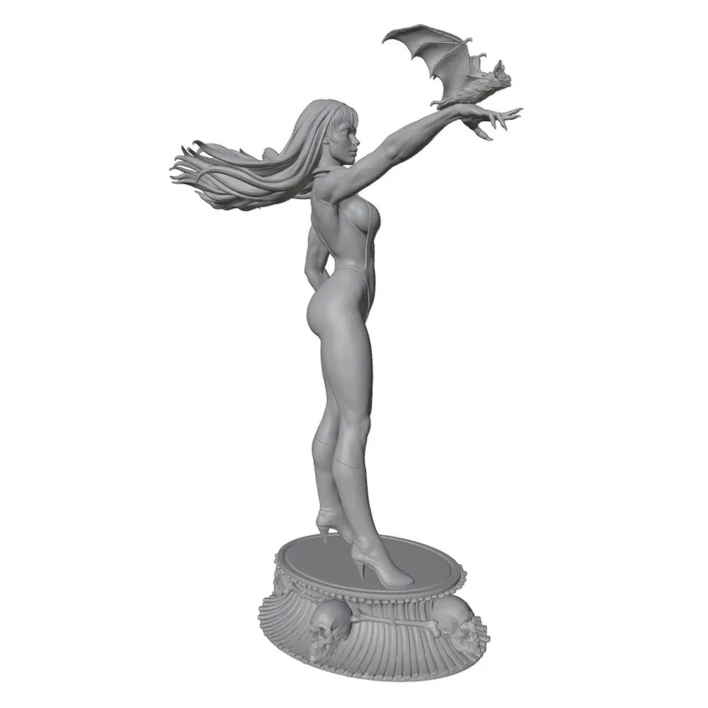 1/24 Anime Character DIY Unassembled Miniature Figurine - Gray 3D Printed Collectible Statue