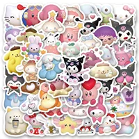 100PCS Cartoon Cute Sanrio Hello Kitty Sticker Kuromi DIY Phone Fridge Laptop Sticker Decoration Classic Toys Gift 1