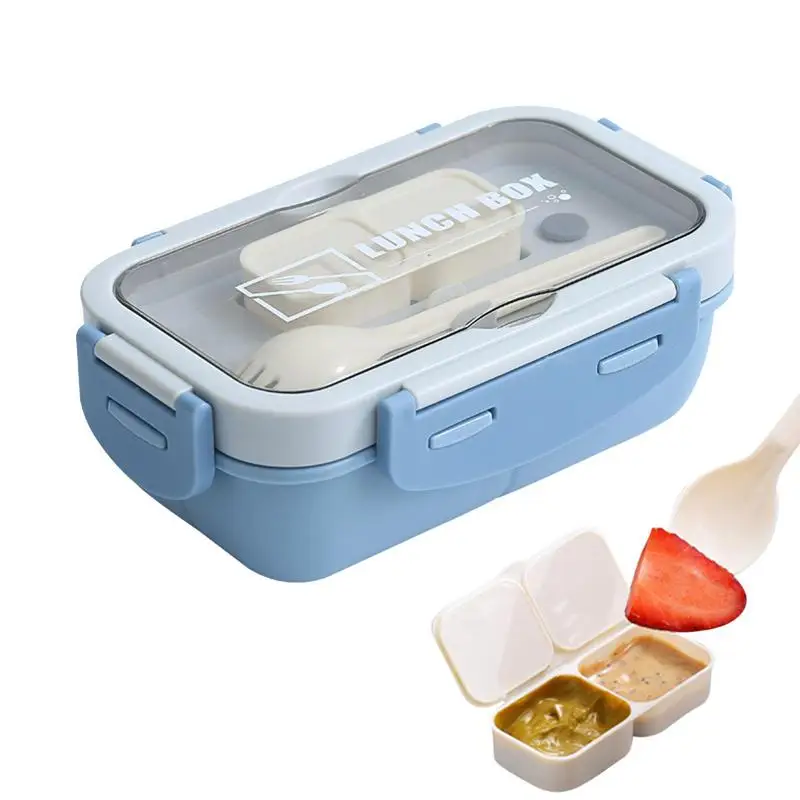 

Lightweight Divided Lunch Containers With Lid And Spoon Portable Elementary School Lunch Boxes Leakproof Food Containers