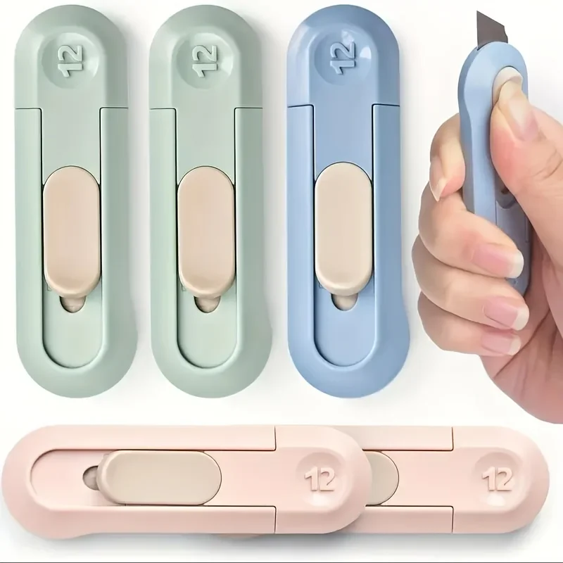 1pc Mini Telescopic Box Knife Art Knife Portable Express Bag Opener Paper Cuttings with Compact Blade Scraper Home Office Use