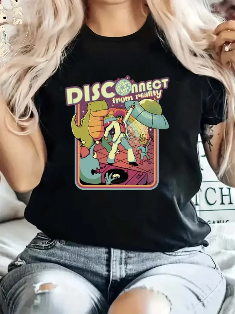 

Футболка женская универсальная с коротким рукавом, Модный смешной топ с надписью и мультипликационным принтом, повседневная майка