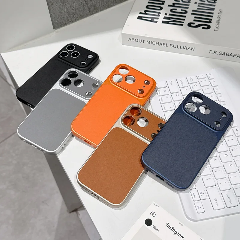 Matte Luxury Leather Texture Phone Case For iPhone 17 16 15 14 13 Pro ...