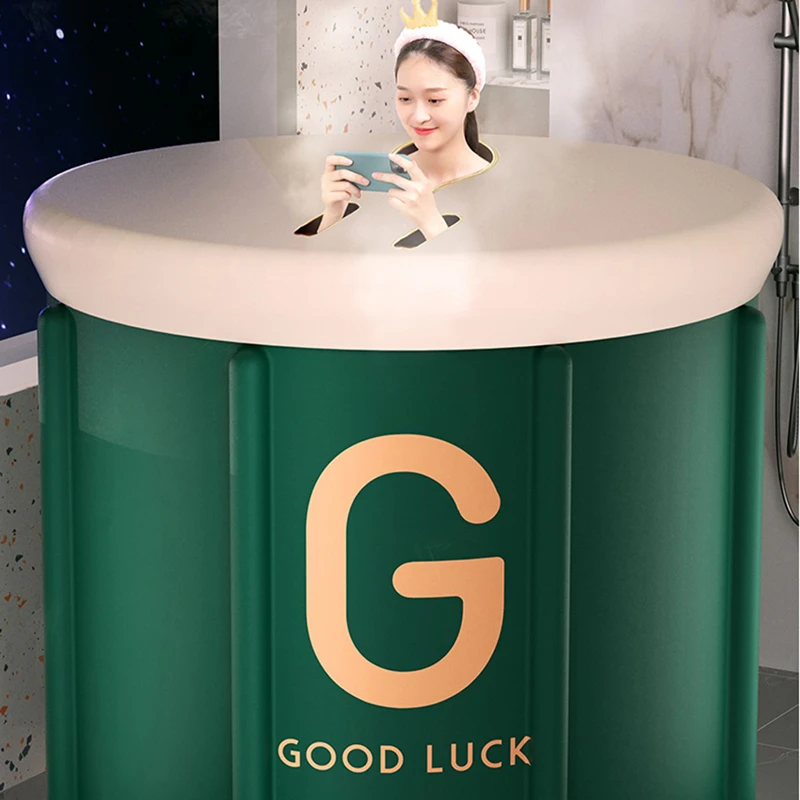 

Складное устройство для взрослых, круглая утолщенная Панама для льда, ведро для ванны, домашняя ванная комната, ванна для всего тела, гидромассажная Ванна