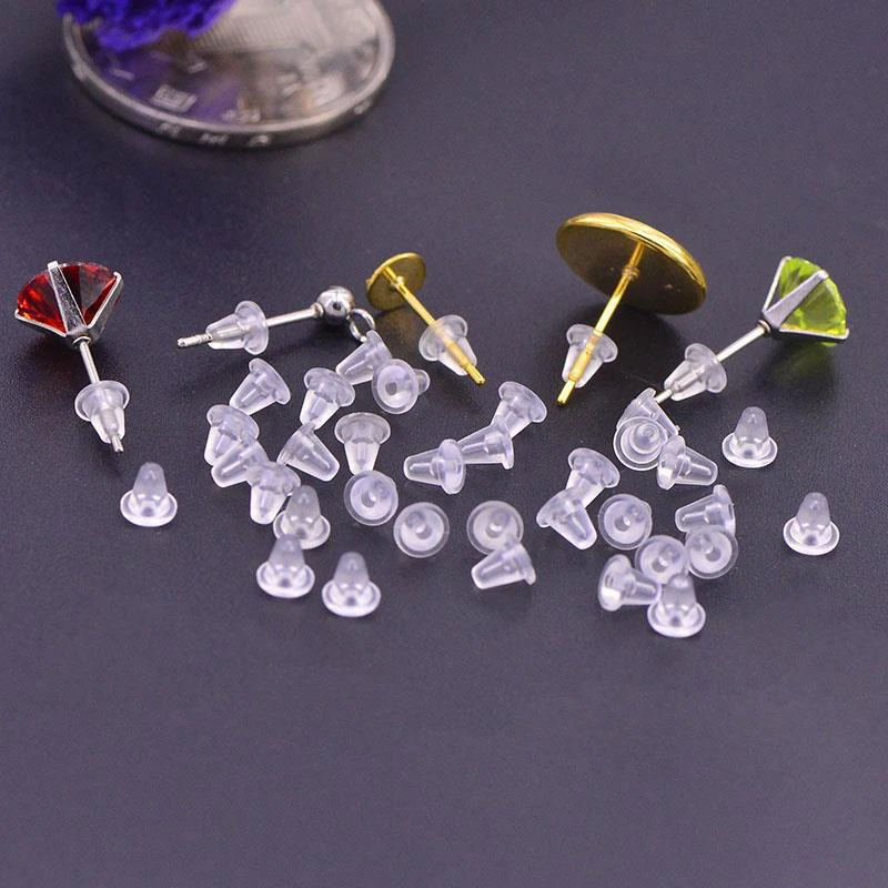 50100pcsEarBackStoppersRubberBulletStyleEarPlugBlockedCaps